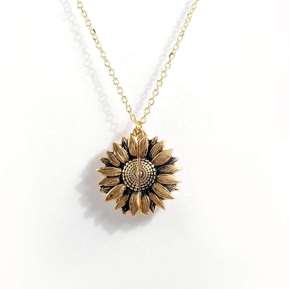 You Are My Sunshine Sunflower Necklace