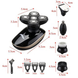 5 In 1 4D Rechargeable Bald Head Electric Shaver Wet&dry Use Waterproof Multipurpose Shaver