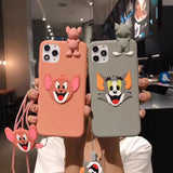 3D Tom Cat Jerry Mouse Scrub iphone 11 MAX XR XS 8 plus phone cases