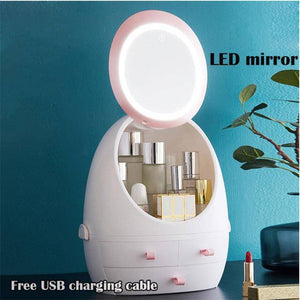 Cosmetic and Jewelry Organizer with Mirror