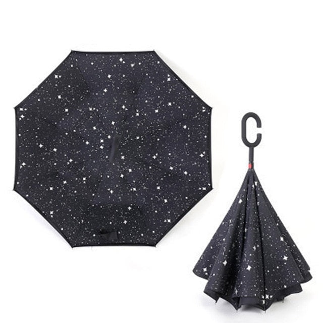 Reverse Folding Umbrella Double Layer Long Shank