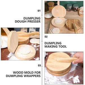 Wooden Dumpling Wrapper Presser