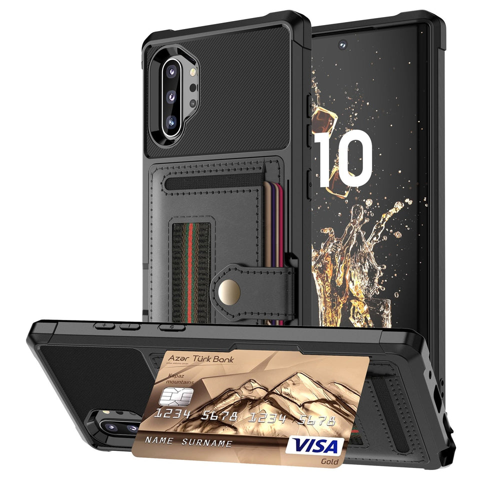 Luxury Leather Wallet Card Holder for Samsung Galaxy