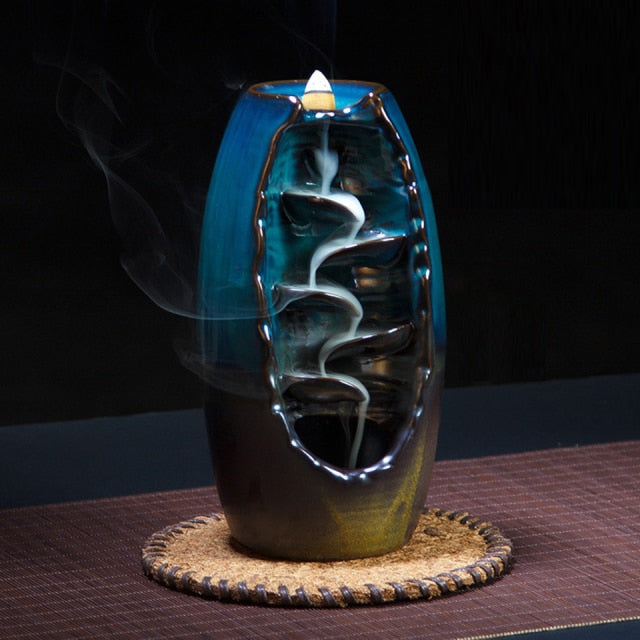 Ceramic Waterfall Smoke Incense Burner