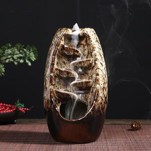 Ceramic Waterfall Smoke Incense Burner