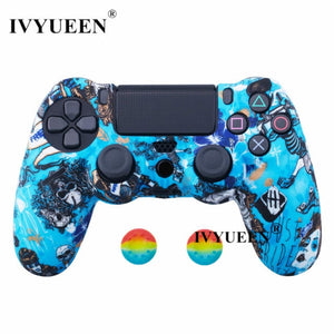 IVYUEEN Silicone Protective Skin Case for Sony Dualshock 4 plus thumb grips