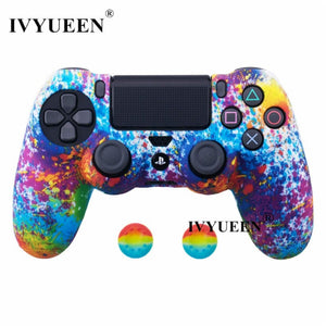 IVYUEEN Silicone Protective Skin Case for Sony Dualshock 4 plus thumb grips