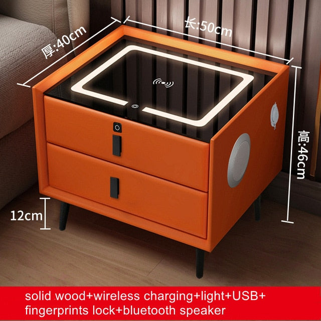 Smart LED Nightstand with Wireless Charging Pad