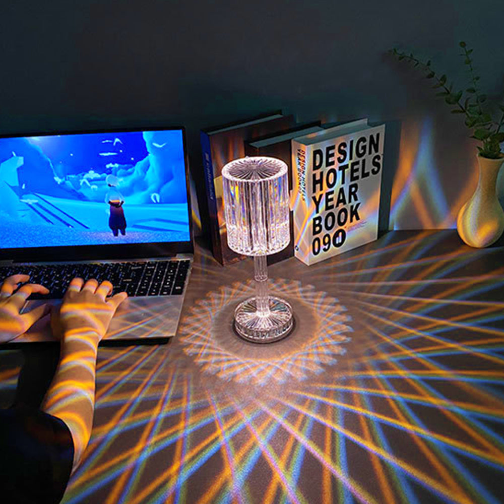 LED Diamond Crystal Projection Desk Lamp