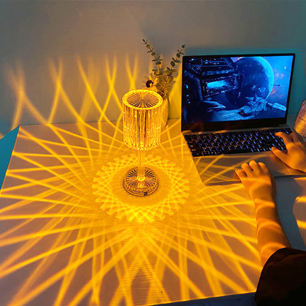 LED Diamond Crystal Projection Desk Lamp