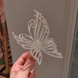 New Retro Metal Silver Color Hair Claw Hollow Abstract Butterfly Hair Clip Hair