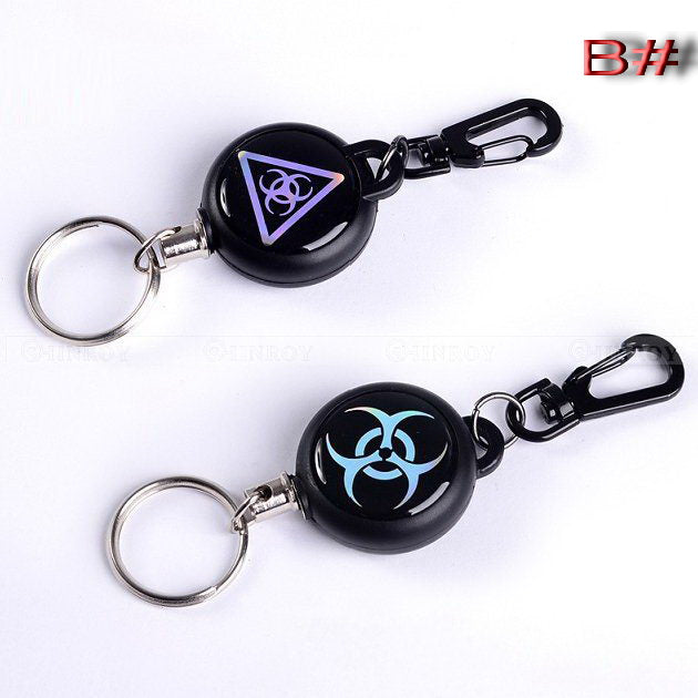 2Pcs EDC Outdoor Steel Rope Burglar Keychain