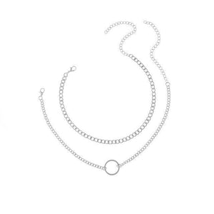 Double Layer O-ring Choker Necklace