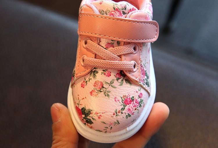 Floral Sneakers Shoes First Walkers Infant+Toddler Girl