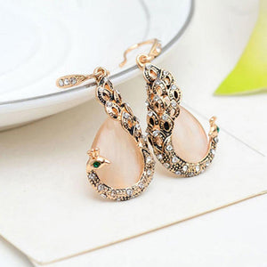 Rose Gold Water Drop Rhinestone Jewelry Set