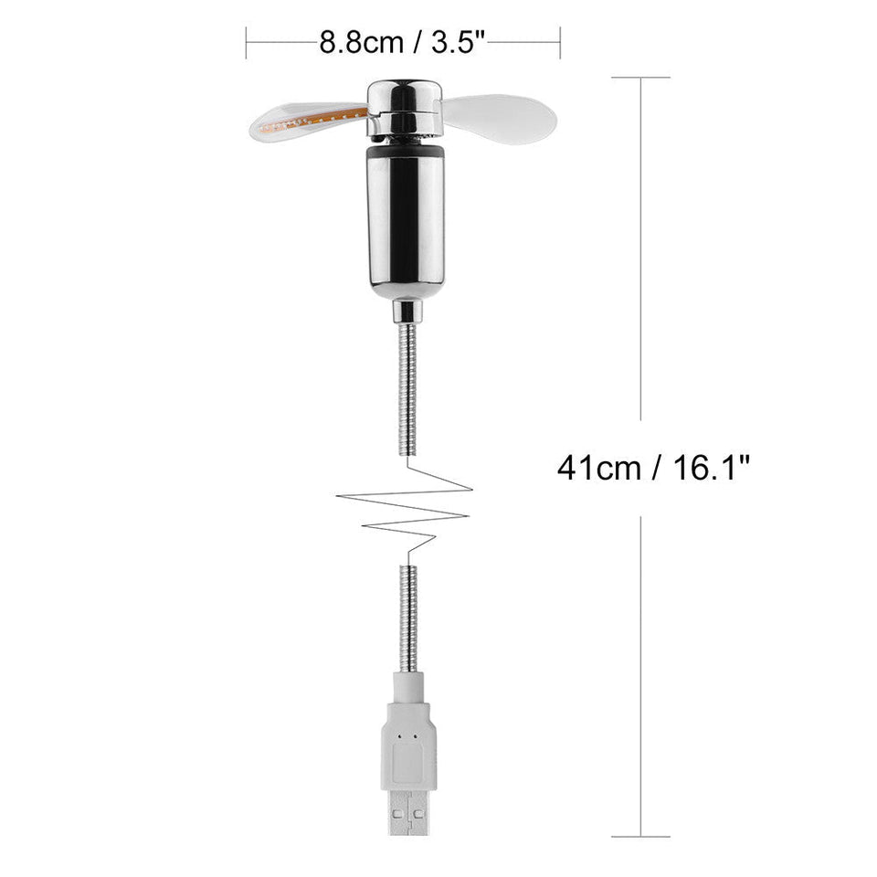 USB Mini Flexible Time LED Clock Fan With LED Light with Flexible Usb Clock