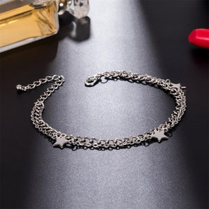 Double Layer Star Pendant Leg Bracelet Anklet Foot