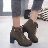 Thick Heel Short Boot Ladies Casual