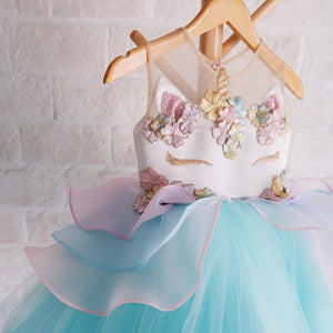 Unicorn Princess Chiffon Baby Girl's Party Dress