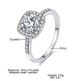 Big Cubic Zirconia Ring Fashion Wedding Jewelry