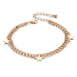 Double Layer Star Pendant Leg Bracelet Anklet Foot