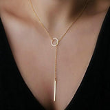 Simple Geometric Long Pendant Necklace