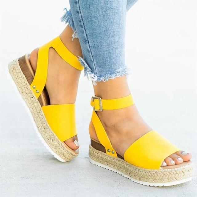 Summer Multi-Color Leisure Thick-Soled Fish Mouth Sandals For Women