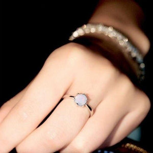 Aquamarine Opal Crystal Gemstone Silver Ring