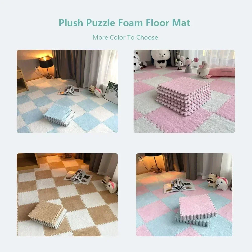 Plush Children's Mat - 10PCS Foam Puzzle Carpet