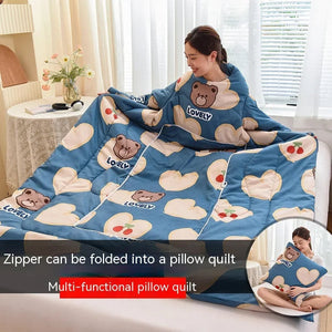 CozyComfort Sleeved Quilt Pillow