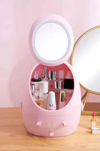 LED Mirror Cosmetic Organizer Box