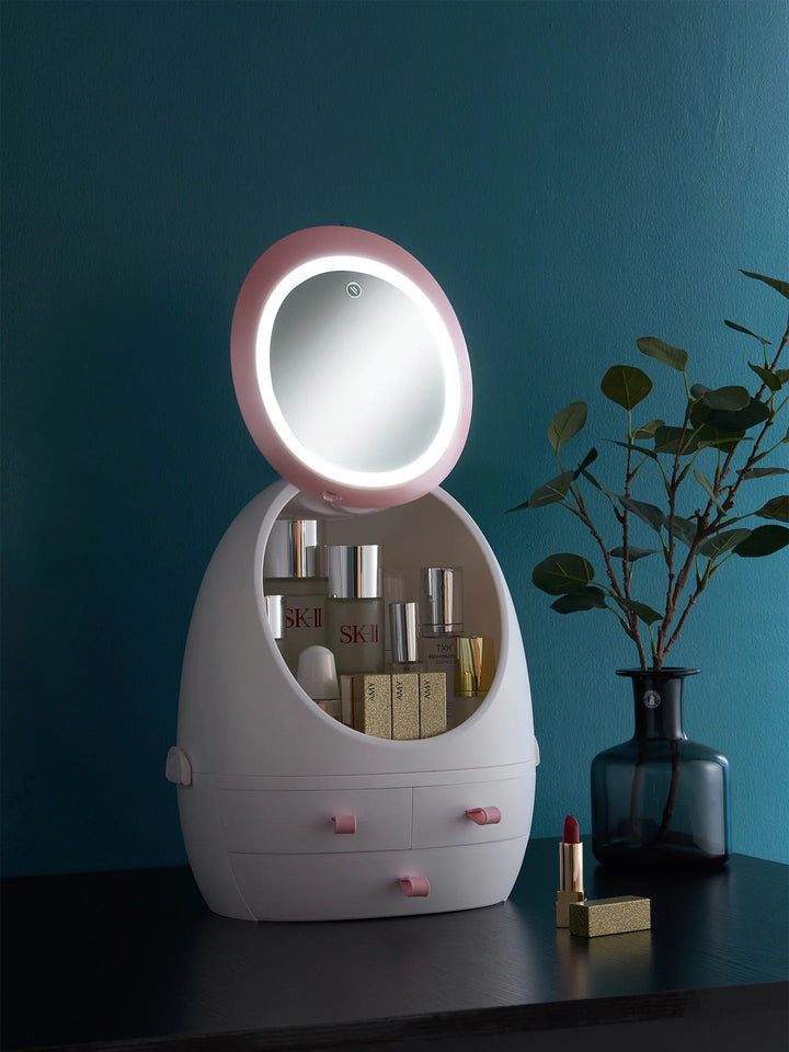 LED Mirror Cosmetic Organizer Box