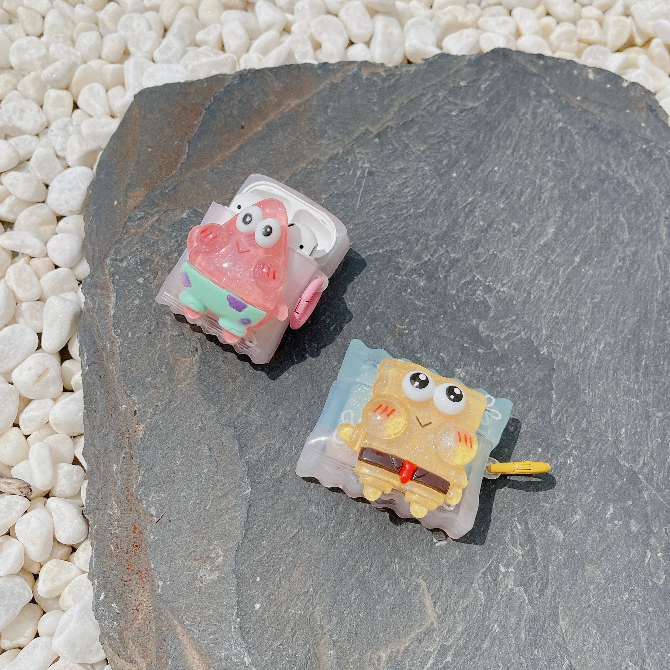 3D Cartoon Spongebob & Patrick AirPods Case Set