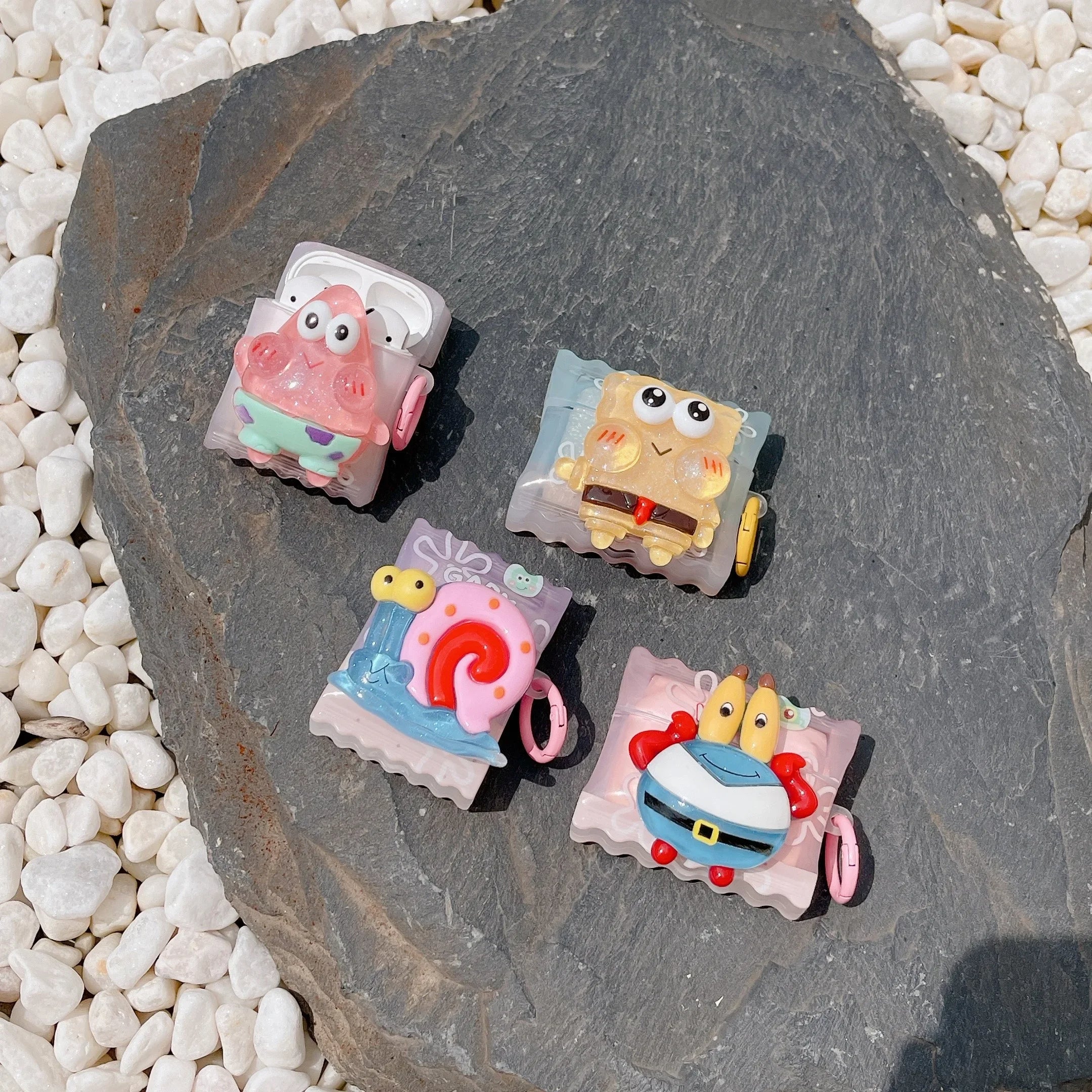 3D Cartoon Spongebob & Patrick AirPods Case Set