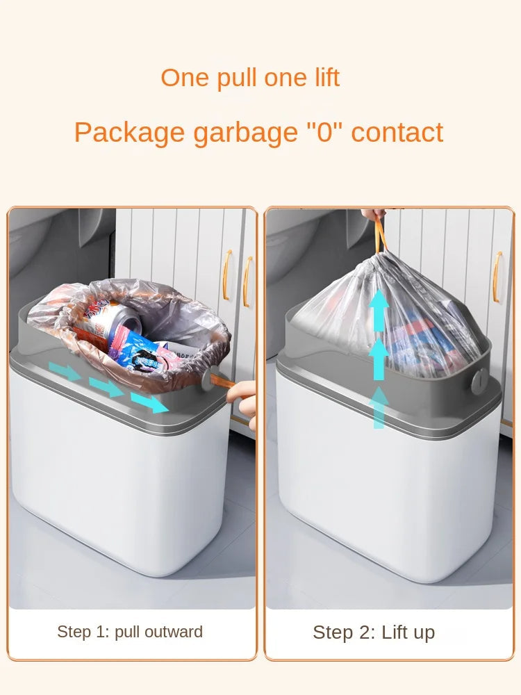 Smart Induction Trash Can with Toilet Paper Storage