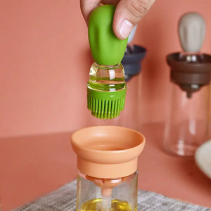 Silicone Oil Bottle Brush Glass Container