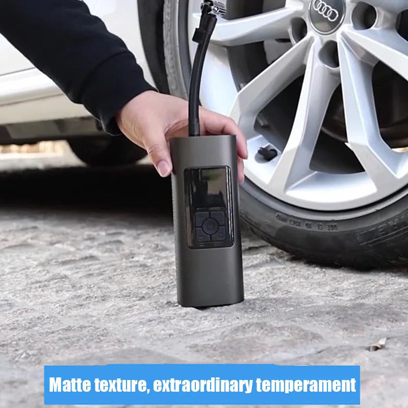 12V Car Air Pump with Wireless Charging & LED Lighting