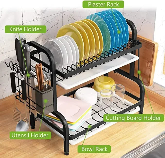 2-Tier Dish Drying Rack Set