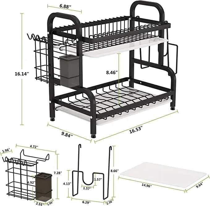 2-Tier Dish Drying Rack Set