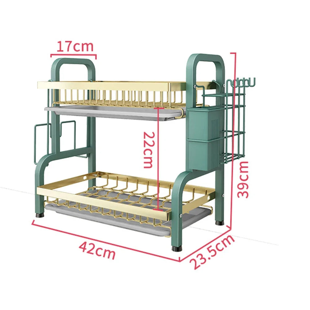 2-Tier Dish Drying Rack Set