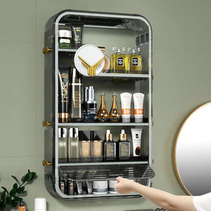 Wall-Mounted Bathroom Organizer: Punch-Free & Stylish