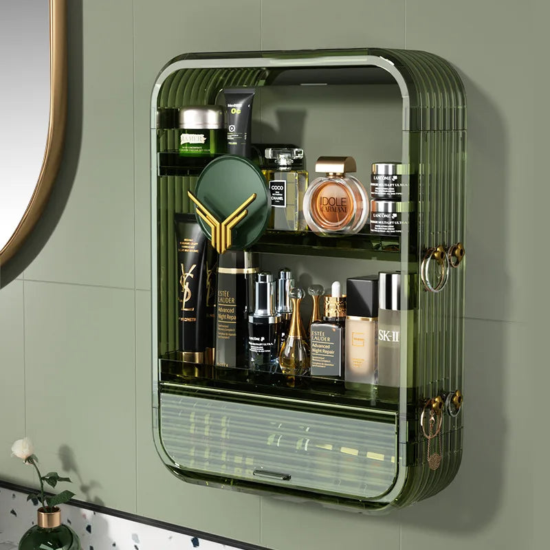 Wall-Mounted Bathroom Organizer: Punch-Free & Stylish