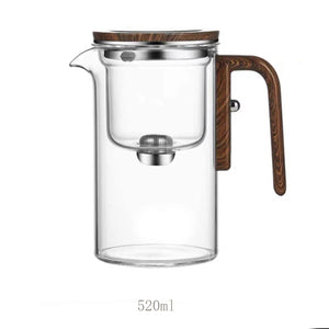 MagnetEase Glass Tea Pot with Wood Handle