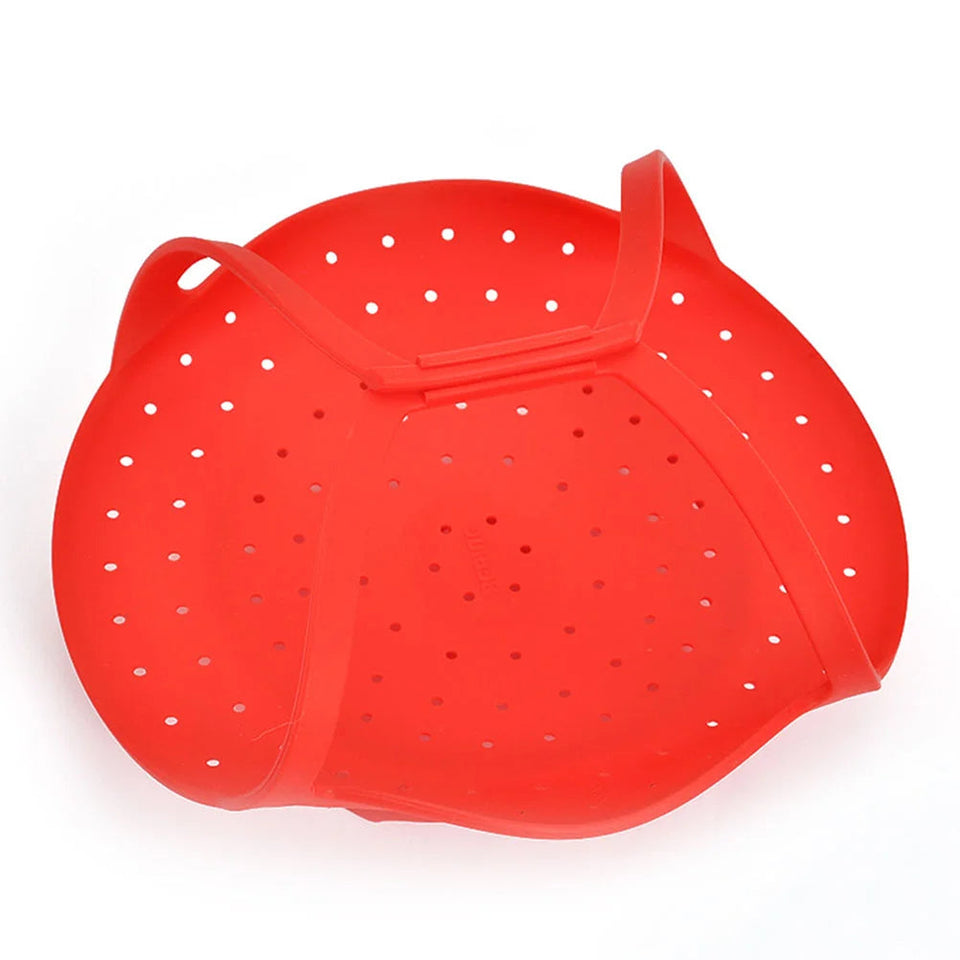 Silicone Food Steamer Basket - S (Red)