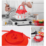 Silicone Food Steamer Basket - S (Red)