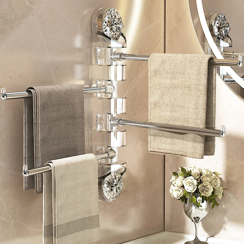 Multi-Rod Suction Towel Bar & Shelf