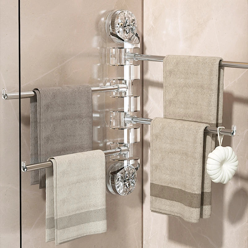 Multi-Rod Suction Towel Bar & Shelf