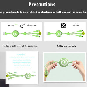 DANCINGFROG 3A 3-In-1 Fast Charging Cable