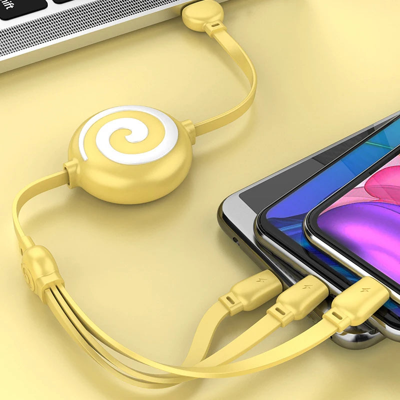 DANCINGFROG 3A 3-In-1 Fast Charging Cable