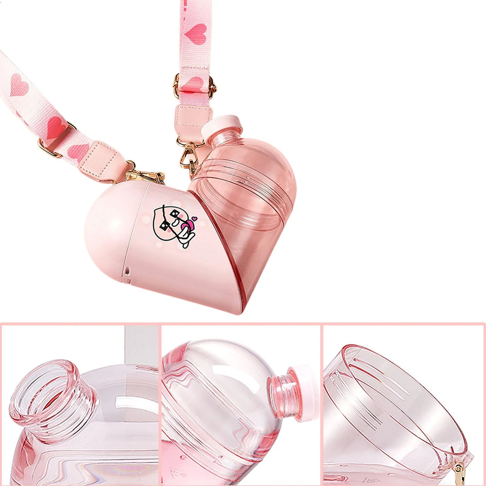 Love Cartoon Heart-Shaped Cup with Storage